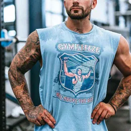 Amerikanische Sport-Basketballweste für Herren, lässig, großes T-Shirt, Baumwollweste mit Boden, Fitness, ärmellose Hemdweste