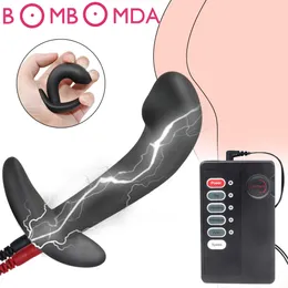 Electric Shock Silicone Anal Plug E-stim Buttplug Dildo G-Spot Prostate Massager Anus Dilator Intimate Goods Masturbat