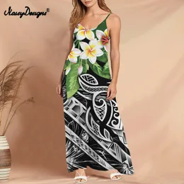 Noisydesigns Kadınlar Giyinlik Uzun Zarif Parti Balo Bayanlar Kolsuz Hawaiian Hibisus Plumeria Baskı Plajı Vestidos Akşam 220627