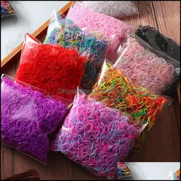 2000Pcs Girls Hair Accessories Nylon Rubber Band Elastic Bands Headband Children Ponytail Gum Holder Kids Ornaments Drop Delivery 2021 Baby