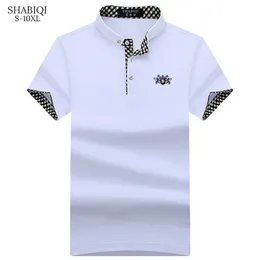 Shabiqi marka koszula polo men haftowe koszulki polo bawełny koszulę z krótkim rękawem Polo Casual Stojak Male Polos Mens 5xl 220514