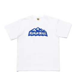 Magliette Sciolto Girocollo Cotone stampato Nigo HUMAN MADE T-shirt da uomo e da donna a maniche corte giapponese Snow Mountain