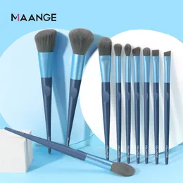 MAANGE 10 PCS Makeup Brushes Sets Cosmetics Eye Shadow Brush Blush Loose Powder Brush Make Up Tools