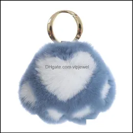 Keychains Acessórios de moda Mulheres meninas Presente Rabbit Fur Claw