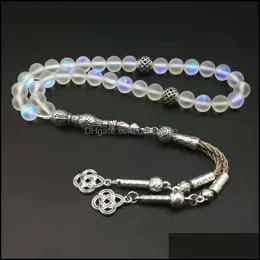 Braccialetti con ciondoli Tasbih austriaco 33 66 99 Con nappa in metallo Stile Cristallo Perline di preghiera per donna Regalo Rosario musulmano Drop Delivery Bdesybag Dhhct