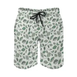 Men's Shorts Metapod Calming Artwork Men's Swim Trunks Quick Dry Volley Beach With Pockets For Calm Green LeavesMen's