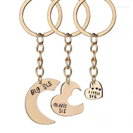 Keychains Fashion 3-delvis Set Good Sister Keychain Heart-Shaped Stitching Black Alphabet Pendant Alloy Temperament Girl Jewelry Gift Emel22