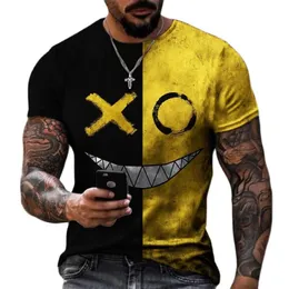 Camisetas masculinas padrão xoxo padrão 3d camiseta impressa moda unissex street sports casual sports o-gola curta manga de tamanho grande