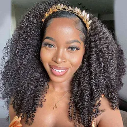 Pasma opaska peruka ludzka włosy afro Kinky Curly S Bob Bouncy Jerry Curl S dla kobiet pełna maszyna 200 Gęstość 220707