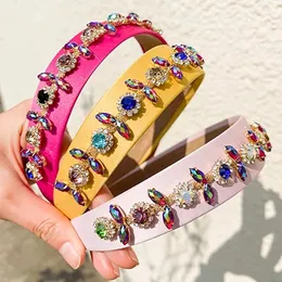 Luxury Charming Colorful Crystal Handmade Headbands for Women Simple Light Surface Hair Band Hair Accessories Jewelry Gift