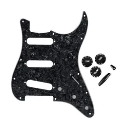 Zestaw 11 otworów Guitar Pickguard SSS Plastikowe 2T1V Ton Ton Control Knobs Przełącz akcesoria gitarowe