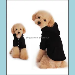 Aparel de cães Pet Home Garden Capuz de roupas pequenas hkim algodão macio Poodle com blusas de lã de bolso de moda de cachorro Dr.