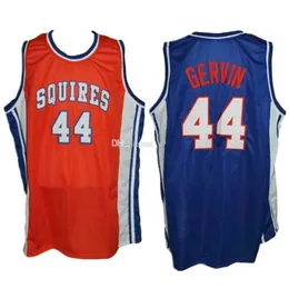 Nikivip George Gervin # 44 Virginia blue Squires Maglia da basket retrò Mens cucita personalizzata Qualsiasi numero Nome maglie