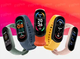 M 6 Smart Armband Armbänder Fitness Tracker Real Herzfrequenz Blutdruckmonitor Bildschirm Waterdes Sportwache für Android -Handys gegen M 4 5 ID 115 Plus