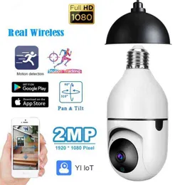 Ny smart 2mp 1080p E27 Bulb Wifi Camera PTZ Infraröd Natt Vision Tvåvägs Talk Inomhus Trådlös WiFi Baby Monitor AA220315
