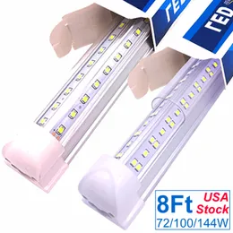 8Ft LED Shop Light Fixture, 8 Foot Lights , 96'' T8 Integrated LED Tube, 8' Linkable Bulbs for Garage, Warehouse, Plug and Play, 72W 100W 144W 14500LM 15000LM