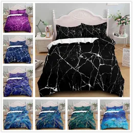 Modern Marble Texture 3d Digital Printing Quilt Cover Three Piece Bedding Set