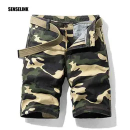Mens Military Cargo Shorts Casual Mode Multi Pocket Sommer Marke Baumwolle Armee Camouflage Taktische Shorts Plus Größe Shorts 210322