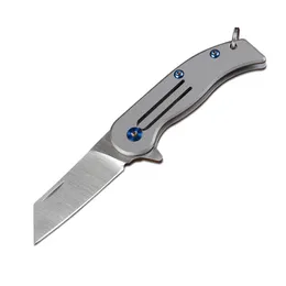 En kaliteli küçük cep katlanır bıçak d2 çelik bıçak tc4 titanyum alaşım sapı EDC Anahtar Zincir Bıçaklar Mini Kesme Araçları