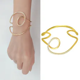Smycken för kvinnor vridna linje med diamant manschett armband tillbehör Julklapp kvinnlig grossist afrikanska armband dubai