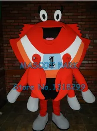 Maskot Bebek Kostüm Maskot Büyük Turuncu Spor Yengeç Maskot Kostüm Yetişkin Boyutu Özelleştirilebilir Karikatür Yengeç Tema Anime Kostümleri Karnaval Fantezi Dre