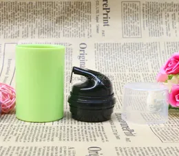 Bottiglia senz'aria di plastica verde da 50 ml 80 ml con contenitori cosmetici vuoti a testa nera Imballaggio cosmetico 100 pezzi / lotto