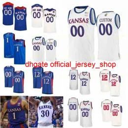 대학 NCAA 캔자스 제이 농구 저지 3 Dajuan Harris 30 Ochai Agbaji 33 David McCormack 34 Pierce Custom Stitched