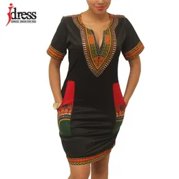 Hambelela Sommer Vintage Kleid Frauen Tunika Casual Strand Afrikanische Druck Hemd Robe Femme Dashiki 220418