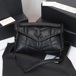 2022 mjuka fårskinn kvinnors äkta läder handväska loulou puffe axel crossbody väskor klassiska kuvert väska kedja cross designer handväskor designers tote handväska
