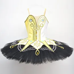 키드 블랙 레드 팩토리를위한 새로운 스타일 댄스웨어 무릎 클래식 요정 드레스 발레 의상에 투투 레오타드 블랙 화이트 골드