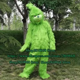 Талисман кукла костюм животных костюм зеленый дьявол гениальный монстр талисман костюм мультфильм аниме необработанные платья вечеринка имеет рождественский хеллоуин