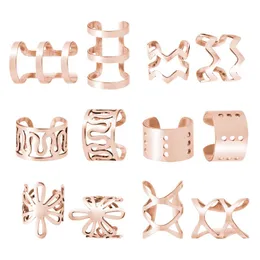 Clip-on & Screw Back 1-6pc Ear Cuff Wrap Earring Non-Piercing Clips Fake Piercing U-shaped Cartilage Jewelry For Women Small Simple Carved H