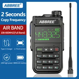 ABBREE AR 518 Air Band 108 660 MHz Full Walkie Talkie Wireless Kopierfrequenz 1 77 Zoll Eingebautes Display Transceiver 2-Wege-Radio 220812