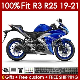 Spritzguss-Karosserie für Yamaha YZFR3 YZF-R25 YZFR25 2019–2021. Karosserie blau silbrig 141Nr