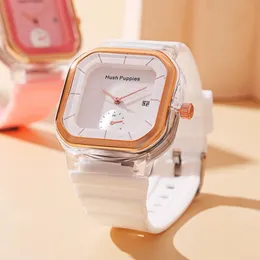 Wristwatches Square Clear Quartz Watch Silicone Strap Dial Wrist Watches Soft Rubber Watchband Women Lady Student WatchesWristwatches