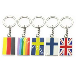 5 stili bandiera portachiavi ciondolo metallo bandiera arcobaleno portachiavi borsa bagagli decorazione portachiavi portachiavi