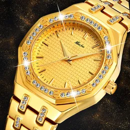 Orologi da polso MISSFOX Orologi da donna in oro 18 carati Top Orologio da polso femminile al quarzo impermeabile da donna con diamanti da laboratorio