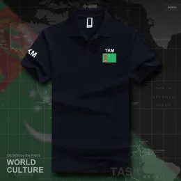 Herren Polos Turkmenistan Turkmenische Hemden Männer Kurzarm Weiß Marken Gedruckt Für Land 2022 Baumwolle Nation Team Flagge TKM CasualMen's Herren