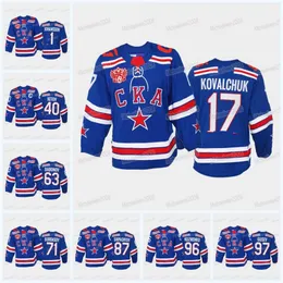 SKA St. Petersburg 2024 Home Hockey Jersey Blue Linen Customizable ...