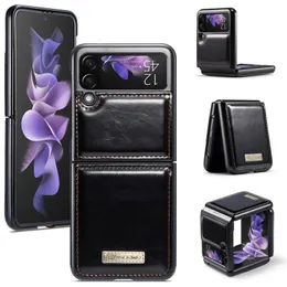 Caseme Retro Leather Wallet Case для Samsung Z Flip3 Card Slots Cover Cover