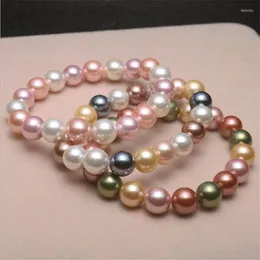 Beaded Strands Energy Multicolor Bracelet 8mm Natural Shell Round Beads Pearl Healing Stretch Charm Yoga Women Jewelry Fawn22