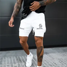 Männer Fitness Bodybuilding Shorts Turnhallen Workout Männlich Atmungsaktive 2 In 1 Doppel deck Quick Dry Sportswear Jogger Strand 220629