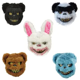 Rabbit Cosplay Mask Halloween impreza Przerażająca okładka głowy Halloween Kostium karnawałowy