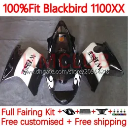 Injektionsmögelkropp för Honda Blackbird CBR 1100 CBR1100 XX CC 1100XX 96-07 109NO.49 CBR1100XX 96 97 98 99 00 01 1100CC 2002 2003 2004 2005 2005 2006 2007 Fairing Black West