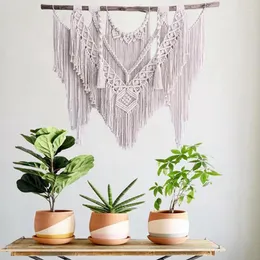 Titta på band stora macrame tapestry vägg hängande geometrisk konstdekor bohemisk hembakgrund chic hantverk vävd hele22