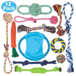 12Pcs Large Dog Toy Sets Chew Rope Toys for Dog Chewing Toys for Dog Outdoor Teeth Clean Toy for Big Dogs Juguete para Perros 220801