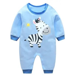 kläder födda flickor pojkar romper bomull jumpsuits hösten unisex spädbarn baby kläder lj201223