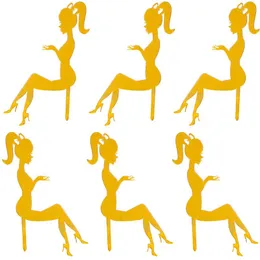 Other Event & Party Supplies 6PCS/set High Heels Woman Silhouette Pattern Girl Birthday Cake Decoration Topper Happy Mother's Day Decora