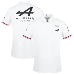 Motorradbekleidung Motorsport Alpine F1 Team Aracing T-Shirt Weiß Schwarz Atmungsaktives Teamline Kurzarmshirt Auto-Fan-Kleidung O0ko