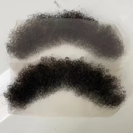 100 brasilianisches Echthaar, 4 mm, Afro-Kinky-Curl, voller Spitzen-Frontalhaaransatz für schwarze Männer, schnelle Express-Lieferung